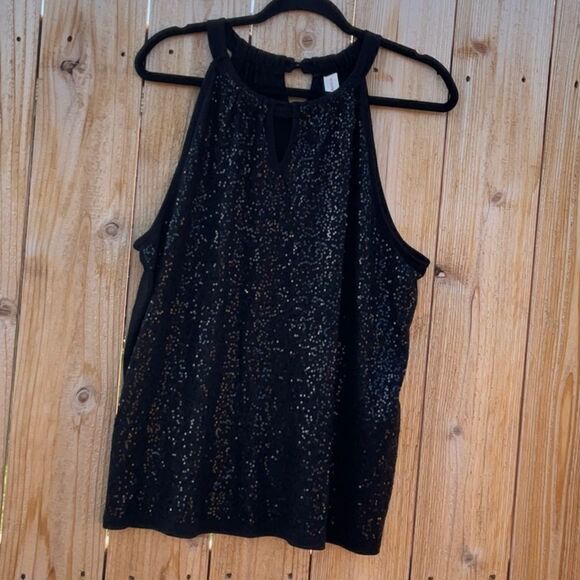 Take 50% OFF- No Boundaries Women’s Black Glittering Top, Size-XL - Picture 1 of 8